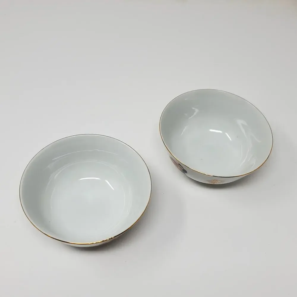 Vintage Tatung  porcelain  Rice Bowl Taiwan Rep Of China Set of 6 Rice Bowls